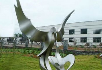 安徽“喂食”不锈钢动物鸟类景观雕塑，公园校园中国文化传承雕塑