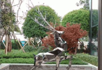 安徽不锈钢奔跑抽象鹿雕塑