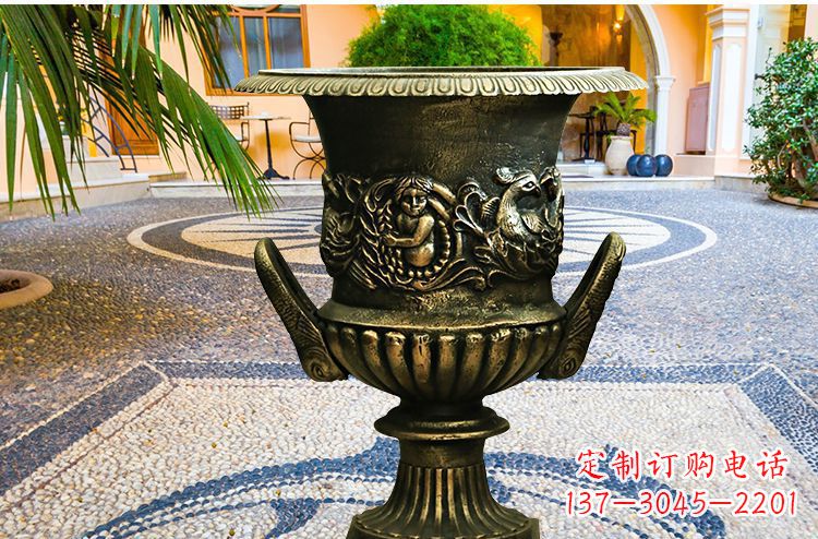 安徽别墅花盆铜雕