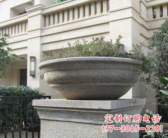 安徽别墅景观大理石花盆石雕 (5)