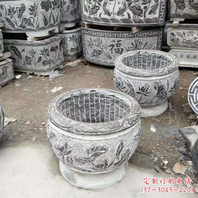 安徽别墅水缸石雕塑