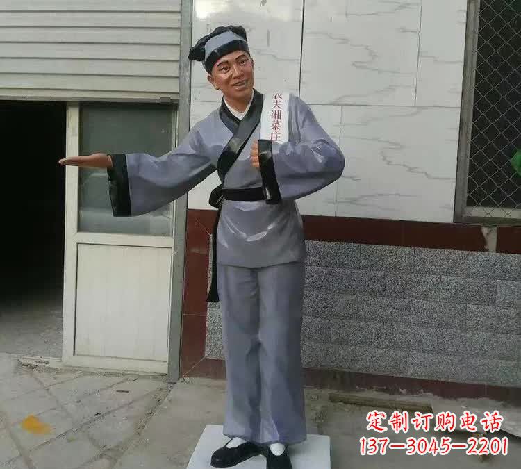 安徽精致玻璃钢店小二雕塑