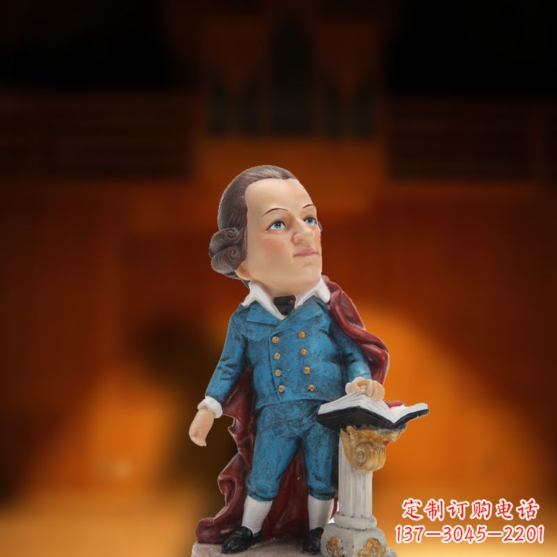 安徽玻璃钢卡通莫扎特雕塑