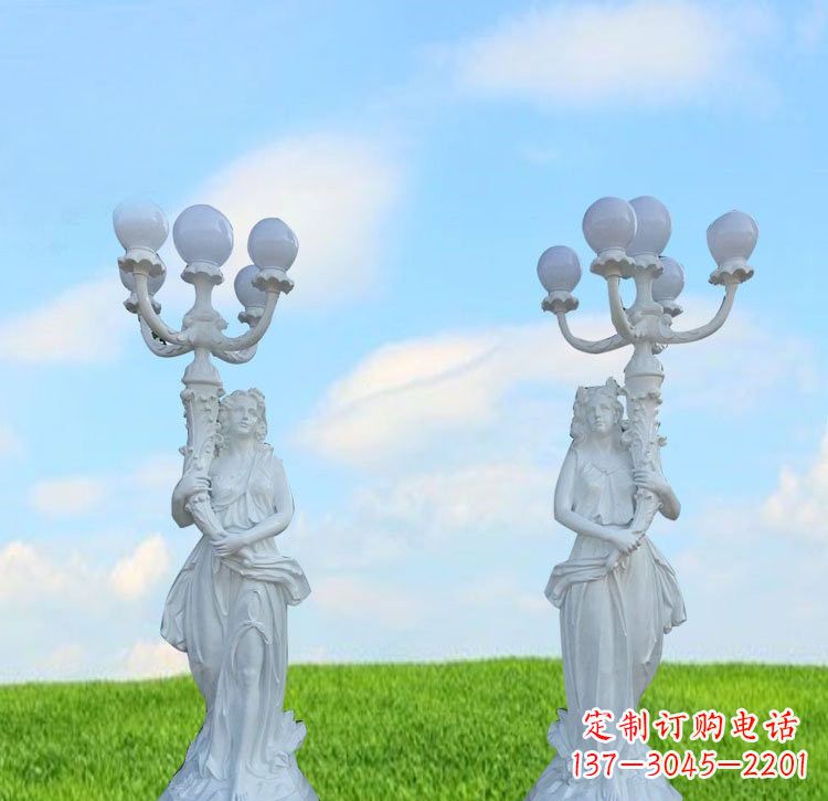 安徽玻璃钢西方美女路灯