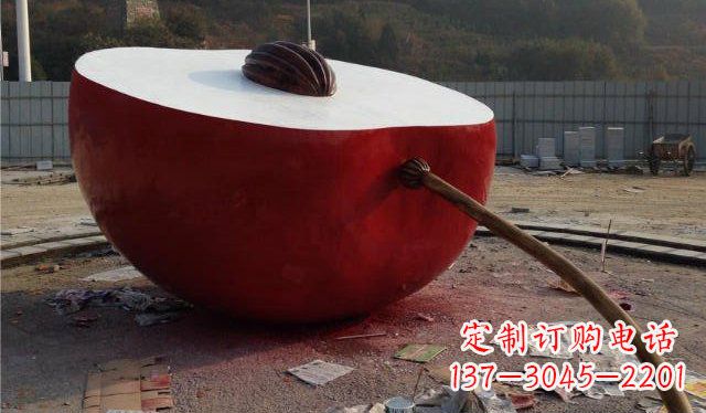 安徽不锈钢半个苹果雕塑