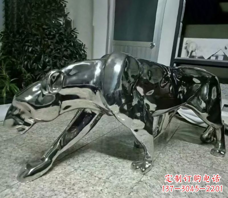 安徽精美绝伦的不锈钢豹子雕塑