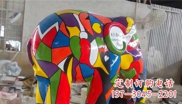 安徽不锈钢彩色大象公园景观雕塑