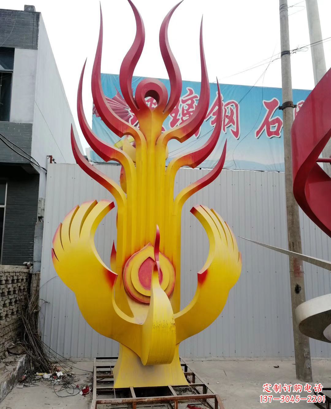 安徽不锈钢彩色凤凰雕塑美丽的象征