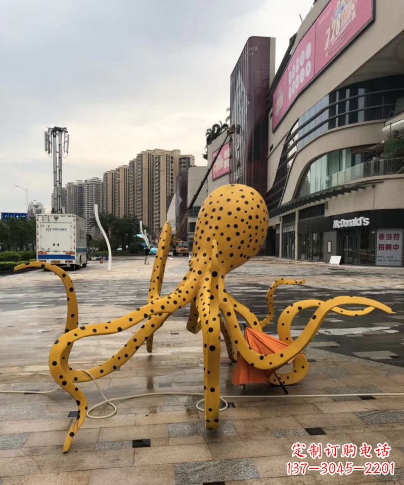 安徽不锈钢章鱼雕塑一座海洋之城的标志