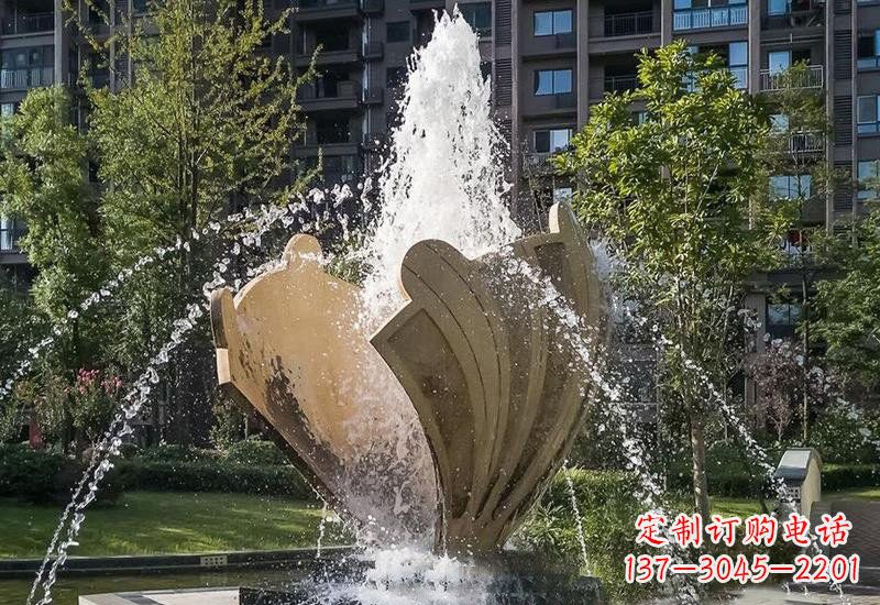 安徽不锈钢抽象贝壳喷泉雕塑