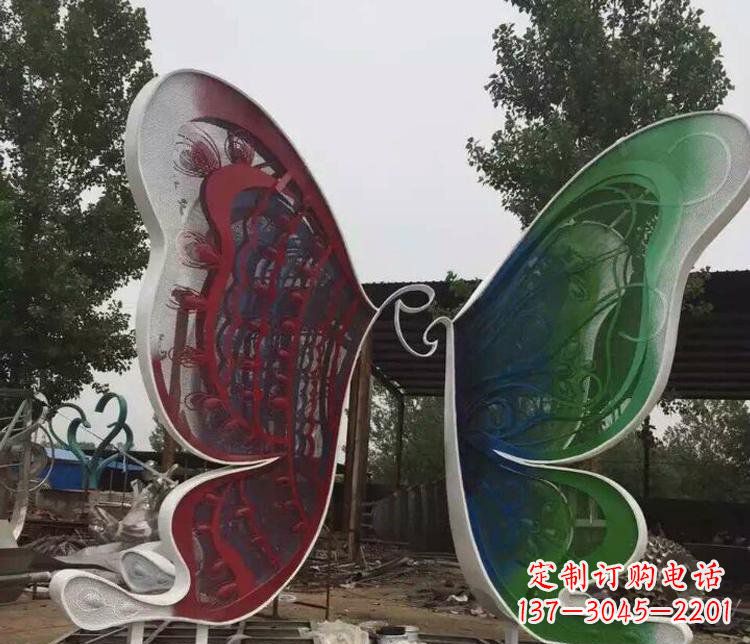 安徽不锈钢抽象彩色蝴蝶公园动物雕塑