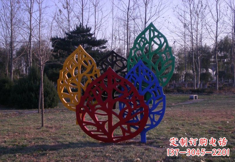 安徽精美不锈钢树叶雕塑