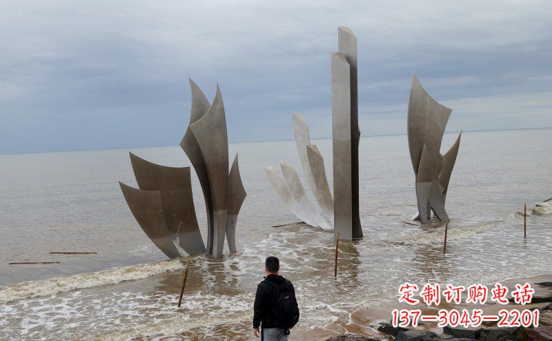 安徽不锈钢抽象船帆海边景观雕塑
