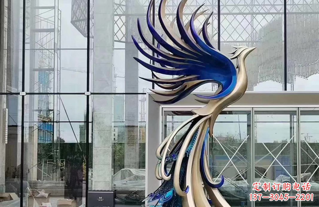 安徽不锈钢抽象飞翔凤凰雕塑