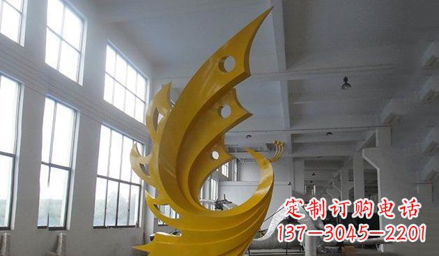安徽不锈钢抽象凤凰雕塑 (3)