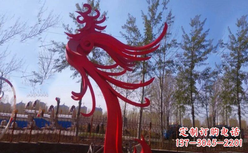 安徽不锈钢抽象凤凰雕塑 (2)