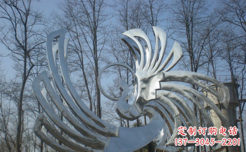 安徽不锈钢抽象凤凰雕塑 (4)