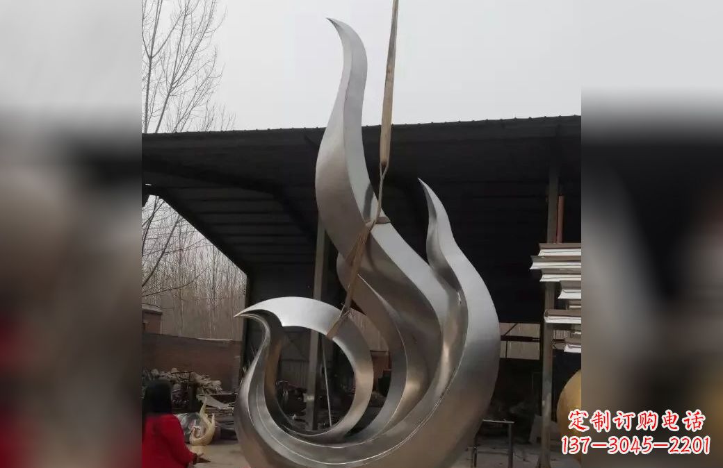 安徽不锈钢抽象凤凰雕塑 (7)