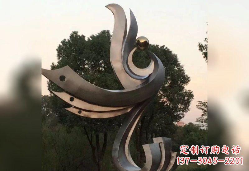 安徽不锈钢抽象凤凰雕塑2