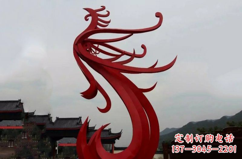 安徽不锈钢抽象凤凰雕塑222