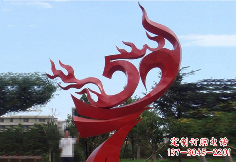 安徽不锈钢抽象凤凰涅槃景观雕塑