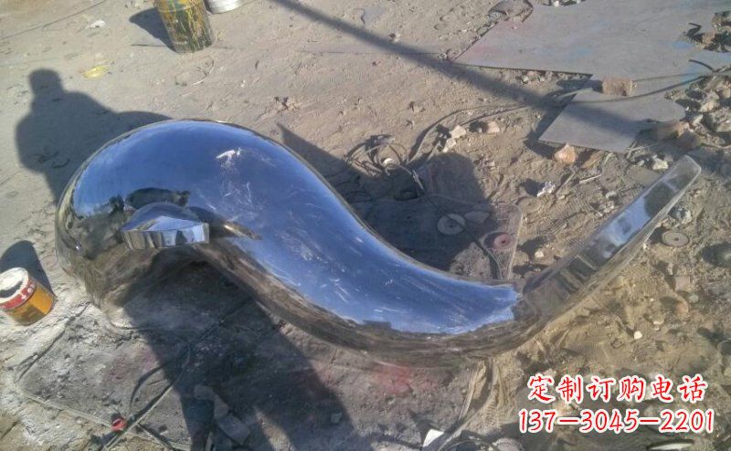 安徽不锈钢抽象海豚动物雕塑 (2)