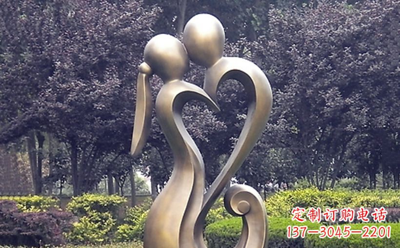 安徽不锈钢抽象情侣公园雕塑