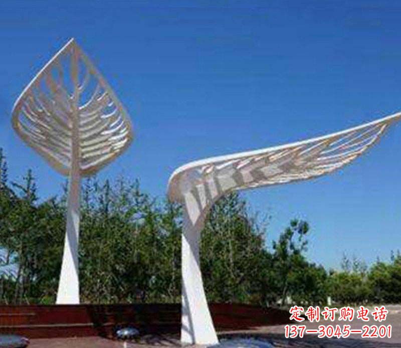 安徽精美不锈钢树叶雕塑