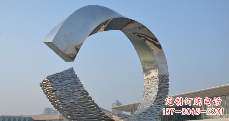 安徽不锈钢抽象圆环广场景观雕塑