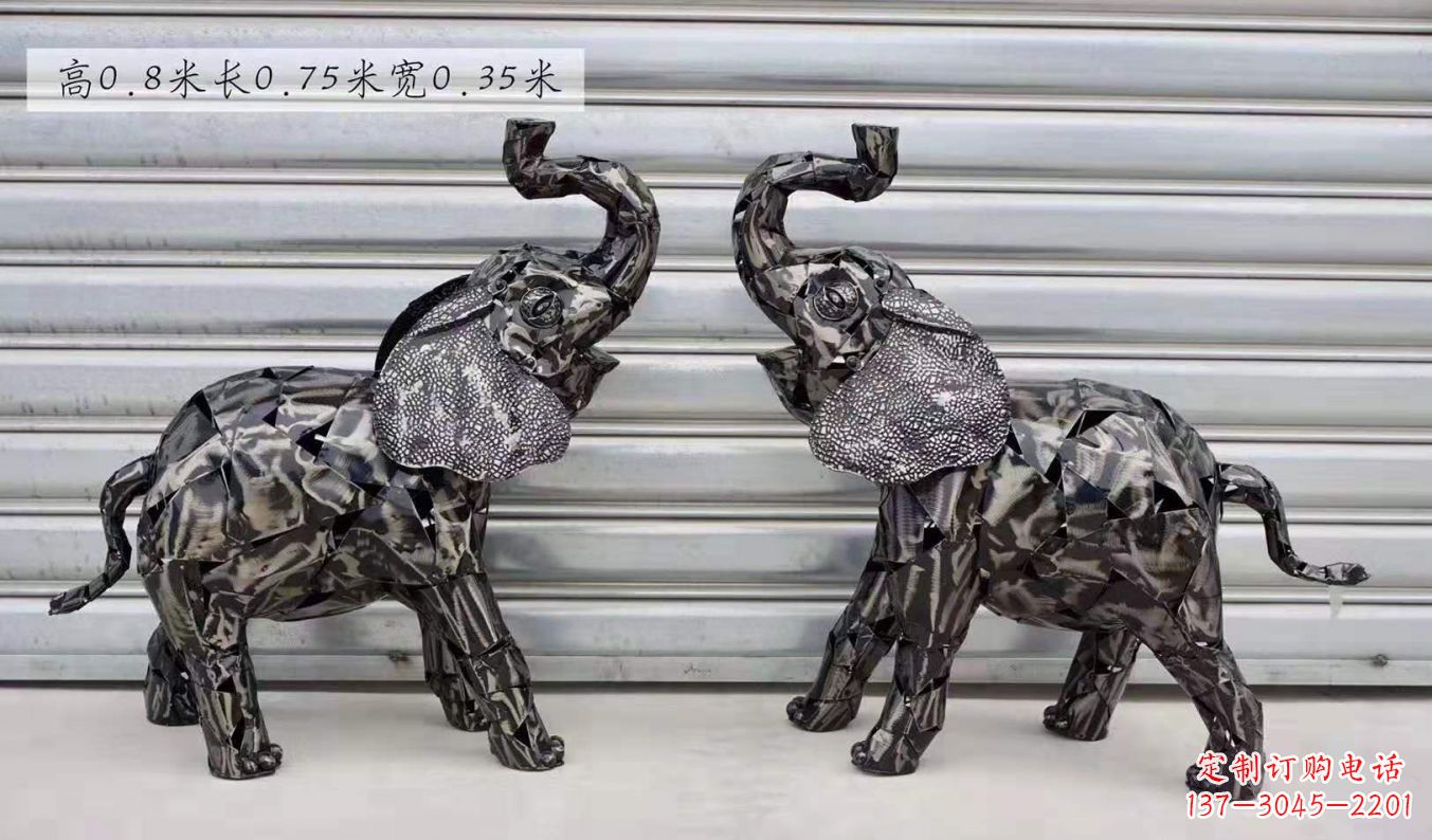 安徽不锈钢大象雕塑精美的摆件装饰