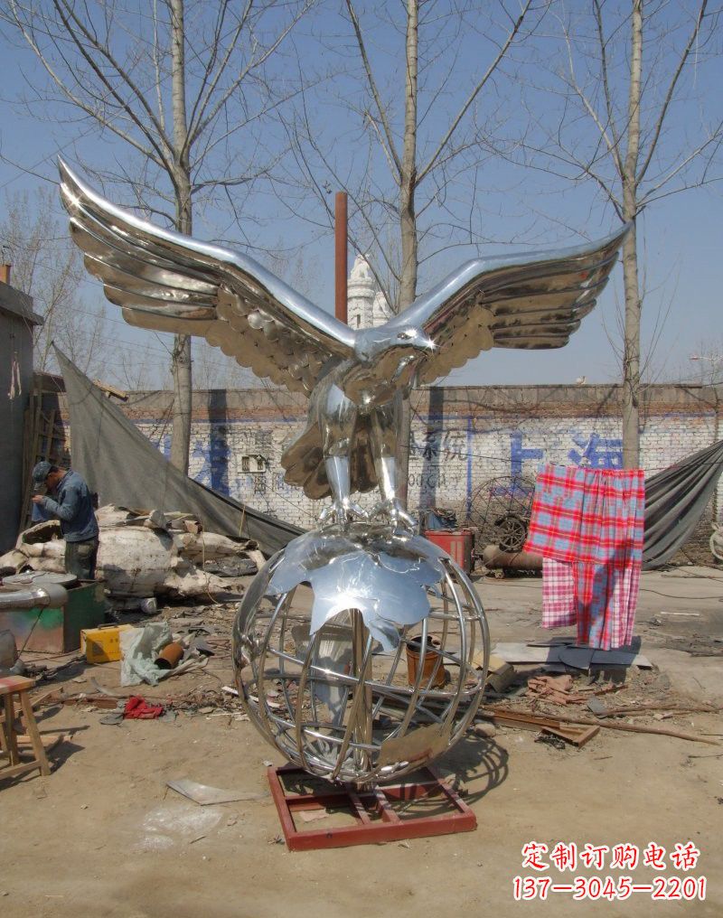 安徽老鹰雕塑不锈钢大展鸿图