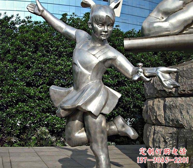 安徽不锈钢儿童踢毽子雕塑传承传统文化