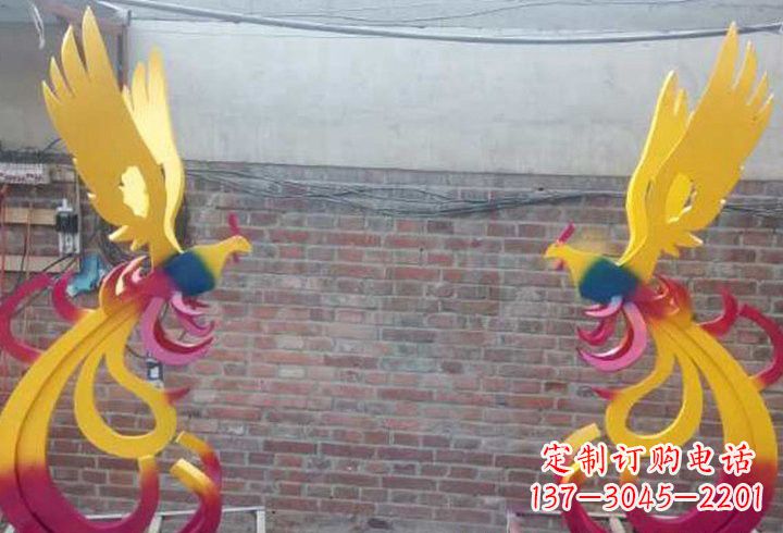 安徽不锈钢公园彩色凤凰雕塑——艺术与自然的融合