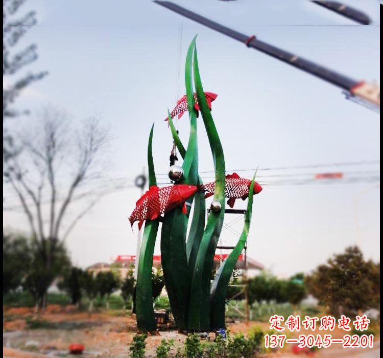 安徽不锈钢鲤鱼雕塑美轮美奂的艺术之作