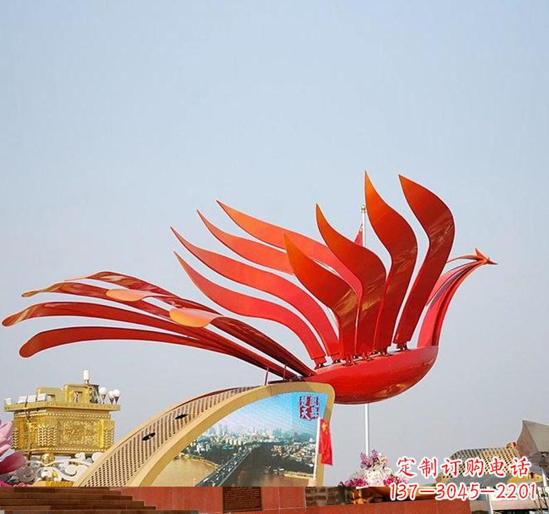 安徽不锈钢凤凰雕塑——美丽的象征