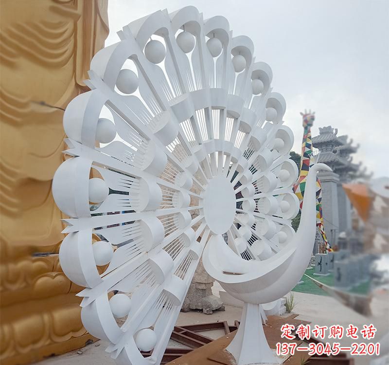 安徽不锈钢孔雀雕塑美丽的艺术品