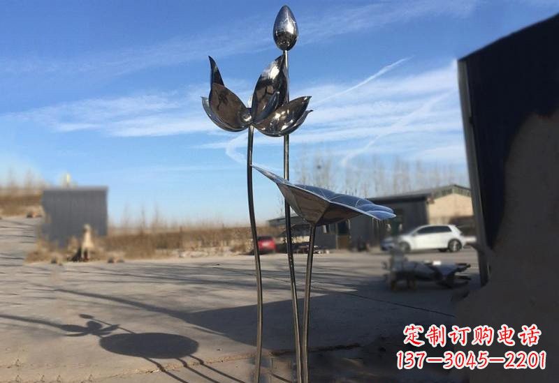 安徽不锈钢荷花雕塑精美的艺术瑰宝
