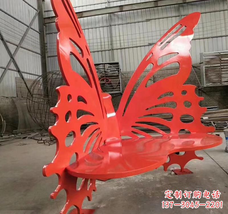 安徽不锈钢蝴蝶座椅雕塑美丽的艺术作品