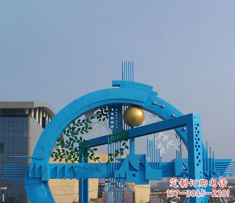 安徽不锈钢拱桥雕塑美丽的艺术品
