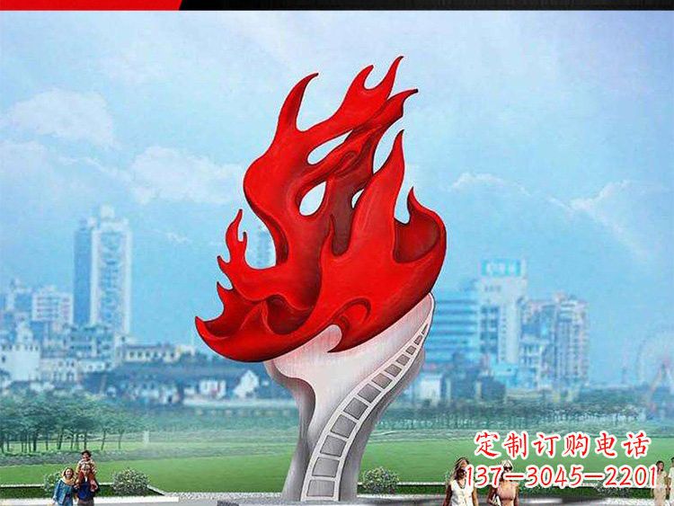 安徽不锈钢火炬雕塑——激发民族自信的象征