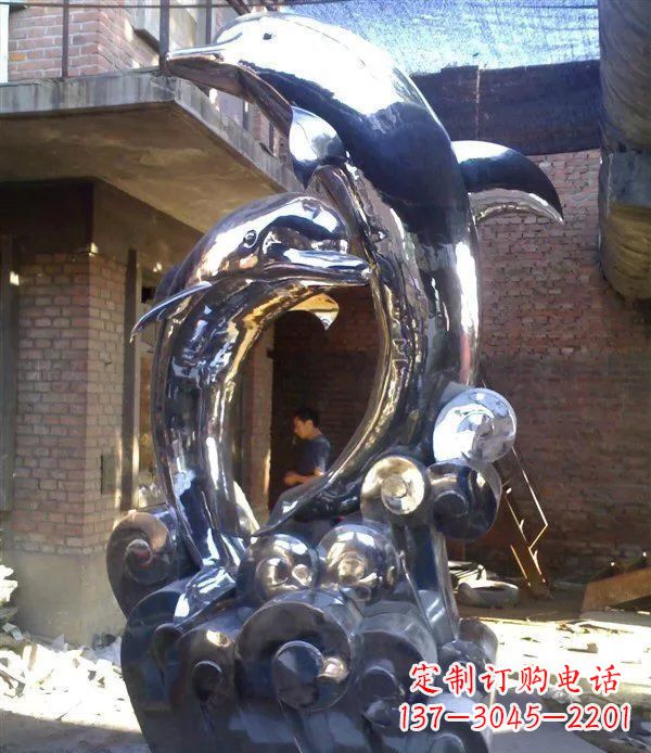 安徽不锈钢海豚美观动态的雕塑