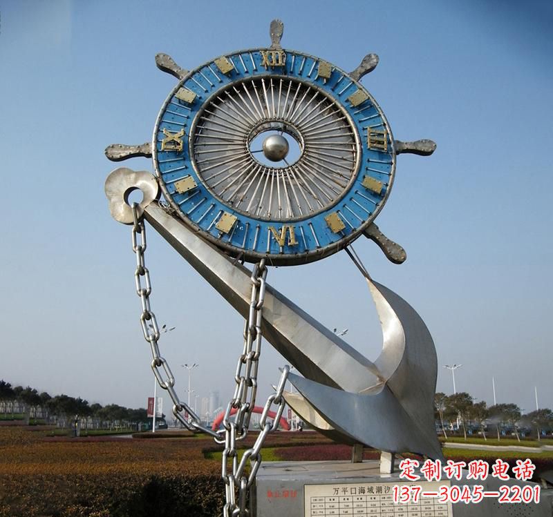 安徽不锈钢海洋船舵雕塑海洋之美的象征