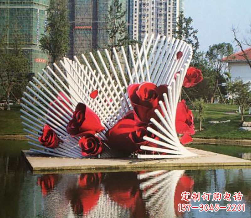 安徽不锈钢玫瑰雕塑——美丽的艺术之作