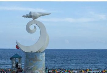安徽海浪与海螺雕塑的结合——不锈钢景区的美景