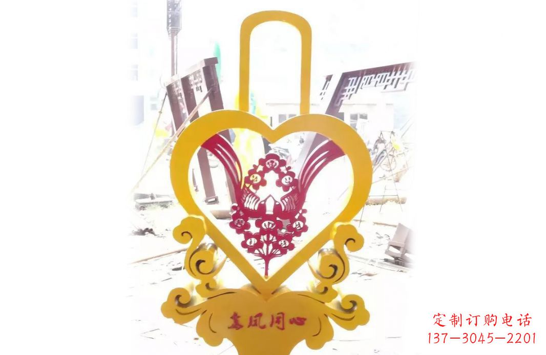 安徽不锈钢龙凤同心景观雕塑彰显中国传统文化