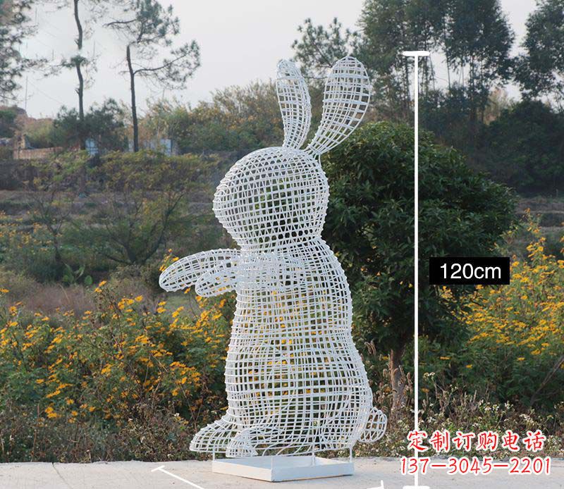 安徽精致的不锈钢镂空兔子雕塑