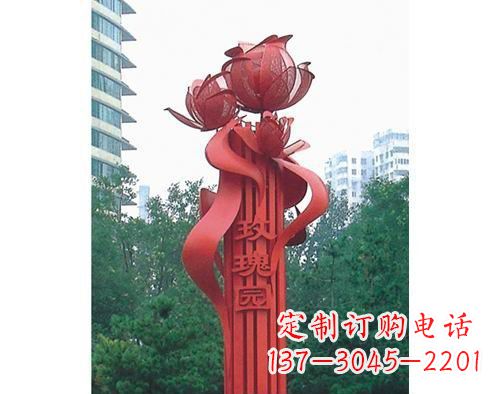 安徽不锈钢玫瑰雕塑精美艺术之美