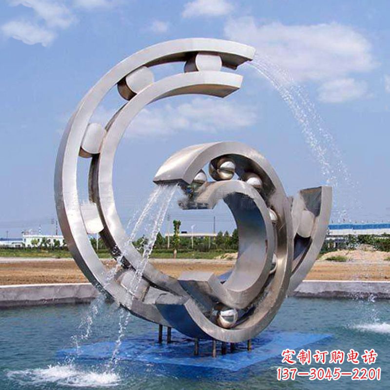 安徽不锈钢喷水雕塑点缀园林水景的美