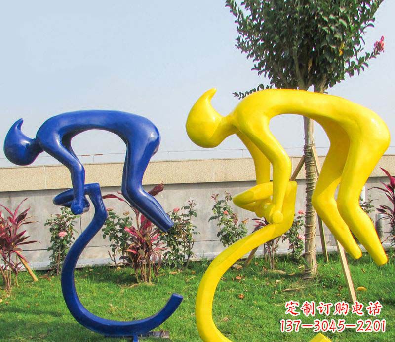 安徽不锈钢骑自行车广场景观雕塑——给城市带来活力