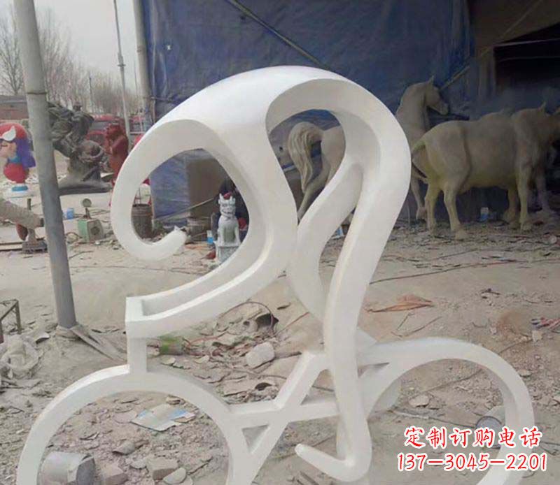 安徽不锈钢自行车雕塑——景观的点缀